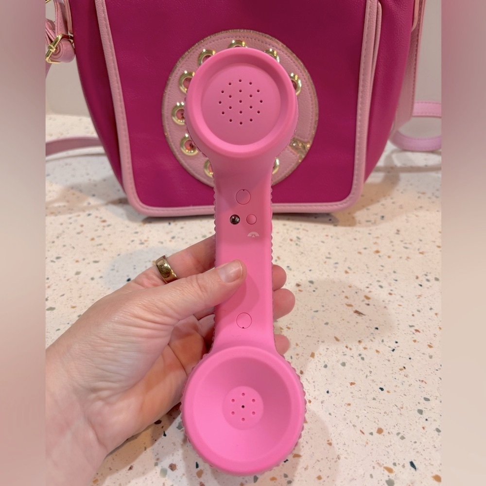 Betsey Johnson Pink Retro Telephone Crossbody Bag โโ Working Handset - Picture 15 of 16